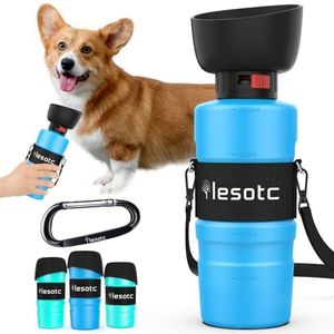 lesotc 1000ml Gourde Chien Promenade, Bouteille d'eau Portable pour Chien, Prévention des Fuites d'eau, Convient pour l'Extérieur, Les Voyages, La Marche, Le Camping Et d'autres Scènes （Bleu）