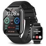 Smart Watch for Men Women with Bluetooth Call, 1.83" DIY Dial Touch Screen Fitness Tracker Watches, Heart Rate Monitor, Blood Oxygen, Multi-Sports Waterproof Smartwatch for Android iOS Phone (Black)