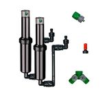 Quick-Snap In-Ground 5-Inch Pop-Up Adjustable Sprinkler 2-Pack with Quick Hose Connectors and Splitter, QSK-742