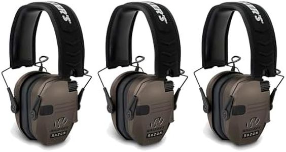 Walker's Razor Series Electronic Hearing Ear Protection Slim Hunting Shooter Folding Earmuff with HD Speakers and 23dB Noise Reduction (3 Pack)
