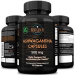 Ashwagandha 500 mg Strength 120 Capsules - Dietary Health Supplement for Men & Women - Helps Support Stress & Anxiety Relief, Restful Sleep & Focus - Ashwagandha Herb Root Extract - by NGU