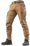 Aggressor Flex - Tactical Pants - Men Cotton with Cargo Pockets, Coyote Brown, 34W x 32L