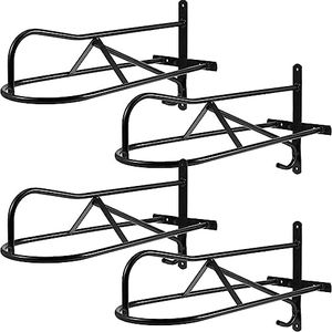 Paterr 4 Sets Saddle Rack Wall Mounted Saddle Stand, 20.3 x 11.8 x 9 Inches Black Saddle Rack Stand for Western Saddles Horses, Installing Screws Included