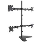 Mount-It! 4 Monitor Free Standing Desk Mount | Quad Monitor Stand | Fits Four Computer Screens 19 21 24 27 29 30 32 Inches | Heavy Duty Height Adjustable | VESA 75 100 Compatible