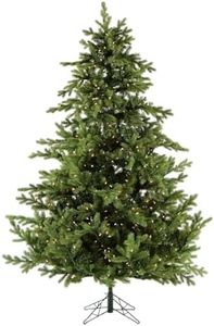 Fraser Hill Farm 12-Ft. Foxtail Pine Artificial Christmas Tree with White Incandescent Smart Lights and Stand, Prelit Foldable Fake Tree with Realistic Foliage for Home Decoration