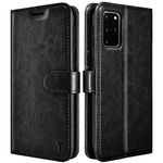 Galaxy S20 Case, Galaxy S20 Wallet Case, Tekcoo Premium [RFID Blocking] Cash Credit Card Slots Holder Carrying Vegan Leather Phone Folio Flip Cover Compatible for Samsung Galaxy S20 [Black]