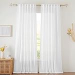 RYB HOME White Curtains Sheer - Lin