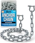 Galvanized Anchor Chain, Boat Anchor Chain, Anchor Chains for Boats, Galvanized Chain, 2 Boat Anchor Shackles and Chains Link Ends Marine Grade 3/16" Chain, 1/4" Anchor Chain or 5/16" Chain 4 or 5 Ft