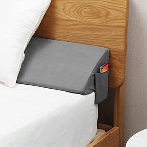 VEKKIA Twin Size Bed Wedge Pillow/Headboard Pillow/Mattress Wedge/Bed Gap Filler That can Close The Gap (0-7") Between Your Mattress and Headboard(Gray 39"x10"x6")