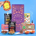 Phool Shubh Deepawali Gift Box - 7 Pack - Contains Padma Diya, 1. Natural Havan Cups (2U),Ceramic Holder for Havan Cups, Cashew & Almonds (15 gm), Pure Cotton Wicks, phool Incense Cones - Nagchampa (15U) & Diwali Greeting Card