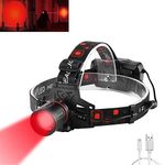 Hunting Headlamp Red Light Rechargeable, PROFORUS 1000 Lumens XML-T6 Red LED Head Light Zoomable Red Light Headlamp Waterproof 3 Modes for Coon Hog Coyote Varmint Hunting, Astronomy, Stargazing