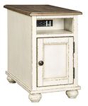 Signature Design by Ashley Realyn Chairside End Table, White/Brown