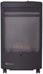 WARMGLOW Blue Flame Cabinet Indoor Portable Gas Heater - 3.8KW with Oxygen Depletion Sensor & Variable Heater Setting - Wheels, Butane Gas Regulator, Hose - Home, Office, Garage, Workshop