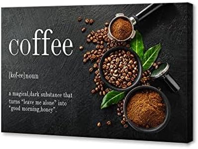 BWSPACE Coffee Bean Decor Canvas Wall Art Kitchen Wall Art Coffee Bar Wall Decor for Home Office Modern Coffee Decorations Coffee Sign Canvas Artwork Painting Ready to Hang (coffee, 12x18 inches)