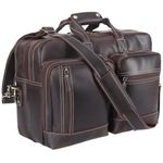 Leather Briefcase for Men Expandable Large 17 Inch Laptop Crossbody Shoulder Bag Business Travel Duffel Attache Case, B2, 16.5 x 11.8 x 5.12 inches, Travel