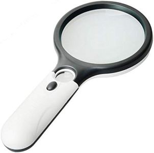 SCHUBERT 3 LED Light 3X & 45x Handheld Magnifier, Reading Magnifying Glass Lens Jewelry Loupe, Book and Newspaper Reading, Insect and Hobby Observation, Classroom Science Magnifier Glass with Light