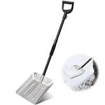 Snow Shovel for Driveway, Aluminum Snow Shovel for Driveway Car Snow Removal, Heavy Duty Back Saving Metal Snow Shovel Ergonomic Snow Scoop for Decking Car Trunk Outdoor,13.3” Wide, 50” Long Handle