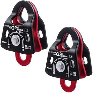 GM CLIMBING 40kN Micro Double Pulley Prusik Minding Ball Bearing UIAA CE for Progress Capture System Rigging Hauling Rescue Arborist Tree Climbing (Pack of 2)