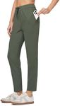 WILLIT Women's Golf Travel Pants Lounge Sweatpants 7/8 Athletic Pants Quick Dry On The Fly Pants Olive Green M