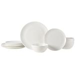 Mikasa Mirabel Vegan Bone Chip Resistant 12 Piece Dinnerware Set, White, Service for 4 White, Patterson