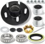 1 Set Trailer Hub Kit 5 Bolt 4.5 for 3500 lb Trailer Axle Bearing Kit Boat Trailer Hub 5 Lug with Extra Trailer Dust Caps and Rubber Plugs for #84 Spindle 1-1/16'' to 1-3/8" Trailer Axles