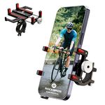 ROCKBROS Bike Phone Mount Holder Motorcycle Handlebar Cell Phone Holder 360° Rotatable Aluminum Phone Clip for iPhone 11 12 13 Pro Max Mini X XR XS Plus Samsung S21 S20 S11