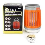 Fuzebug Rechargeable Bug Zapper Outdoor and Indoor BuzzBug Mosquito Zapper Buzzbug Mosquito Light Cordless Bug Zapper Mini Bug Zapper Bulb Solar Flashlight Camping Bug Zapper LED Light (Orange)