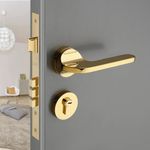 LAPO Zinc Premium Door Lock For Main Door, Mortise Door Lock For Bedroom, Door Lock Handle Set With Keys For Home,Office,Hotel | Pvd-Gold Finish | 3 Years Warranty Ro-127