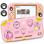 Xinocy for Nintendo Switch Lite Case Cute Cartoon Anime Design Cases Kawaii Fun Funny Fashion Soft Slim Protective Shell Cover + 2 Thumb Caps for Kids Boys Teens Girls for Switch 2019 Kabi