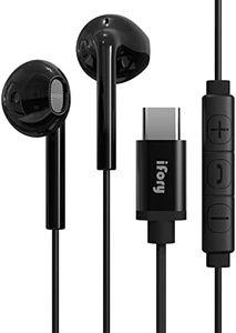 USB C Headphones, iFory Hi-Res Type C Earphones in-Ear Earbud with Baried Suit with Microphone and Volume Control Compatible with Google Pixel LG Samsung Oneplus Sony MacBook Black…