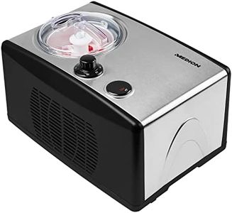 MEDION Gelatiera MD 18387, Gelatiera autorefrigerante elettrica in alluminio, Gelatiera con compressore, Macchina per gelato, yogurt e sorbetto con capacità 1,5 L