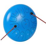 Tongue Drum Alloy Steel Drum Tank Drum Handpan 12 inch 13 Notes C Key Percussion Steel Drum Kit with Drum Mallets Note Stickers Finger Picks Mallet Bracket and Gig Bag Blue