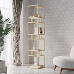 Gold Bookshelf For Corner