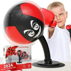 HZG Desktop Punching Bag, Stress Buster with Suction Cup for Office Table and Counters, Heavy Duty Stress Relief Ball, Desk Boxing Punch Ball, Funny Toys Punching Bag for Kids Coworkers and Friends