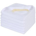 Sinland Microfiber Facial Cloths Fast Drying Washcloth Reusable Makeup Remover Pads Super Soft Facial Cleansing Cloths White 12 inch x 12 inch 6 Pack