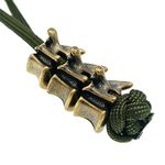 KMOATIM Retro Brass Vertebra Paracord Beads,Antique EDC Charms Pendant for Knife Lanyard Cord Bracelet Keychains Metal Accessories, Metal Gold Brass, No Gemstone