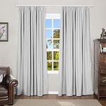 TWOPAGES Pinch Pleat Blackout Curtain for Bedroom, Thermal Insulated Privacy Thick Window Drape, 1 Panel, 50 x 84 Inch, Grey