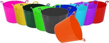 3 x Flexi Tub Garden Home Flexible Colour Storage Container Bucket Polyethylene Flex Tub - MADE IN U.K (Mix Random Colours, Large - 42 Litre)