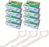 400pcs SHINEMOON Dental Floss Picks,Travel Pack, Glides Easy Between Teeth, Flosser Helps Prevent Tooth Decay & Gum Disease, Easy Grip Handle, Pack in Little Case (8-Boxes)