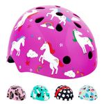 Hornit LIDS Kids Helmet | Kids Bike Helmet | Bike, Skateboard, Skating & Scooter Helmet | BMX Helmet Kids | Toddler Bike Helmet | CPSC Certified | Fully adjustable | Rear Light | (Small, Unicorn)