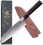 Kitchen Santoku Knife - Damascus Steel - Japanese Kitchen Knife - Handcrafted Octagonal Wood Handle -Wood Sheath & Gift Box (Santoku Knife)…