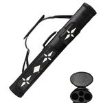 GSE Games & Sports Expert 2x2 Deluxe Hard Billiard Pool Cue Stick Carrying Case, Billiard Cue Case, Billiards Accessories (Oval - Black/White Star)