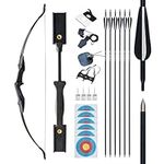 Tongtu Recurve Bow Right and Left Handed Takedown Bow and Arrows for Adult & Youth Beginner 30lb 40lb Traditional Archery Bows Set with 6pcs Arrows