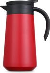 Potency Thermal Carafe - Insulated Stainless Steel Double Walled Vacuum Flask/Thermos for Keeping Hot Coffee & Tea for 12 Hours Coffee Dispenser (Red, 800 ML)