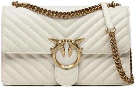 Pinko NAPP, PAÑAL Love One Classic DC Sheep para Mujer, Z14Q_Bianco Seta-Antique Gold, Talla única