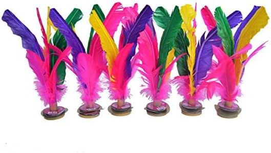 Baitaihem Kick Shuttlecock Chinese Jianzi Colorful Feather Foot Sports Outdoor Game (Style-B, 6 Pack)