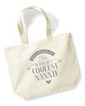 D Design Invent Print! Nannie Birthday Gift Bag, Tote, Shopping Bag, Birthday Gift, Present, Gifts For Women, Worlds Coolest Nannie (Natural)