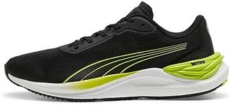 Puma Men Electrify Nitro 3 Road Running Shoes, Puma Black-Lime Pow, 10.5 UK