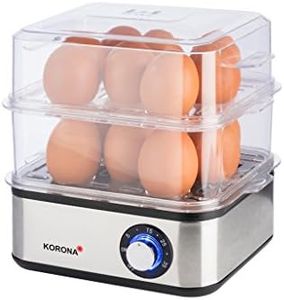 Korona 25303 Mini cuiseur à vapeur et cuiseur à œufs en acier inoxydable | Petit cuiseur à vapeur pour légumes | Cuiseur professionnel pour jusqu'à 16 œufs