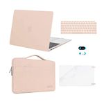 MOSISO Compatible with MacBook Air 13 inch Case 2022-2018 Release A2337 M1 A2179 A1932 Retina Display, Air 13.3 inch Plastic Hard Shell&Bag&Keyboard Skin&Webcam Cover&Screen Protector, Camel